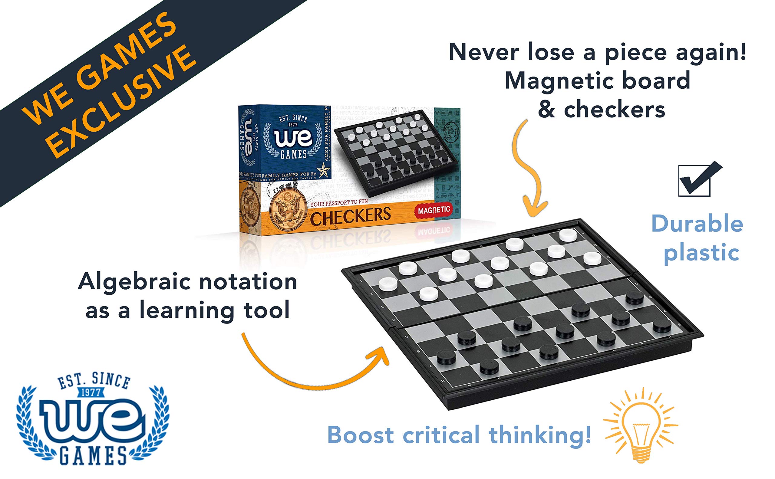 Amazon.com: Magnetic Checkers Set Small Travel Size Games